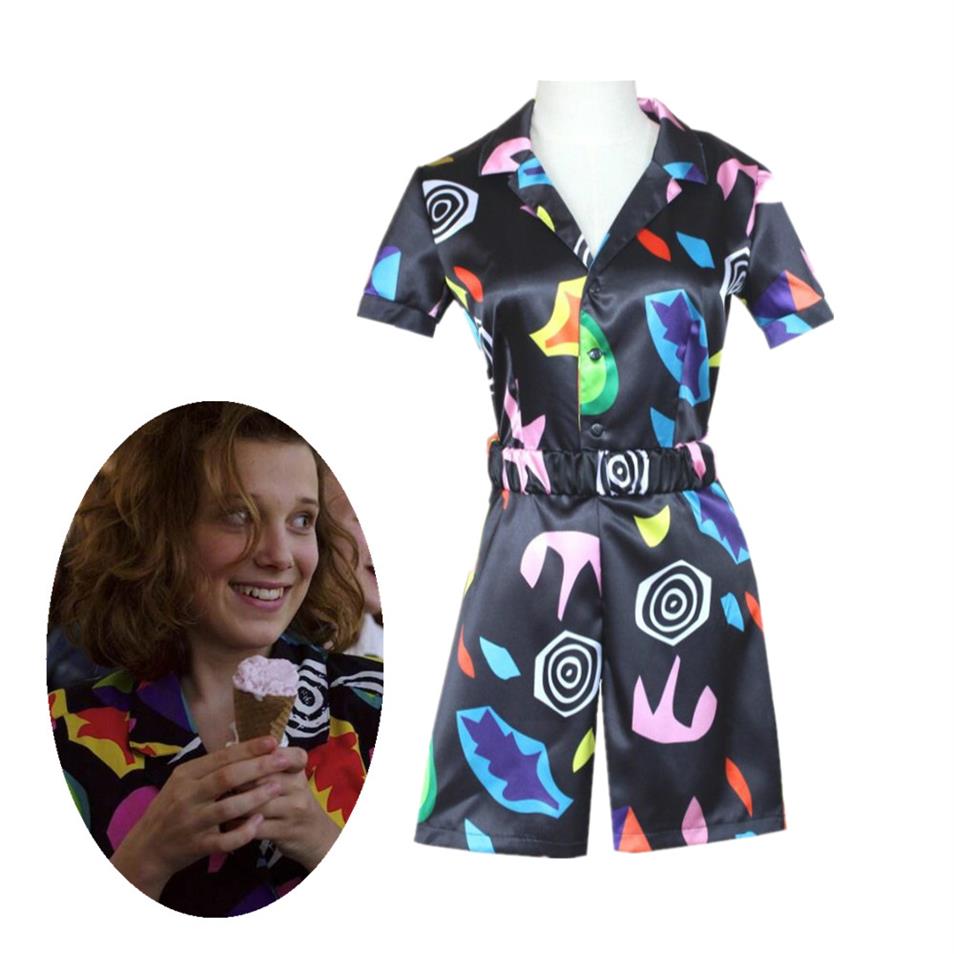 

Stranger Things Eleven Cosplay Costume Women Girl's Cosplay Rompers 3D Print Jumpsuit255T