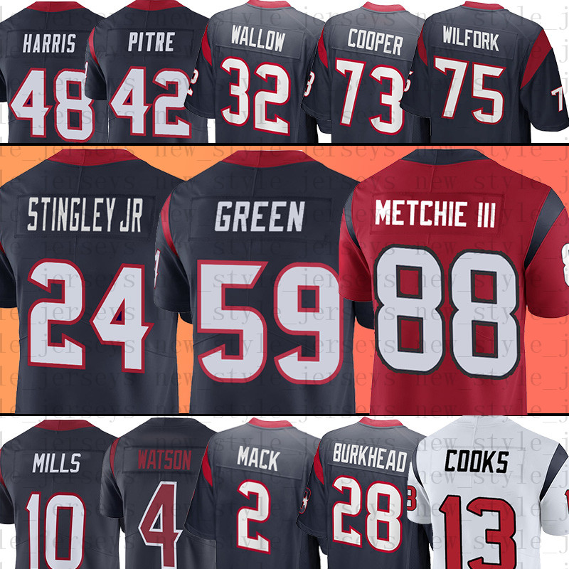 

24 Derek Stingley Jr Football Jerseys Houston''Texans''10 Davis Mills Brandin Cooks Kenyon Green Marlon Mack Davion Davis Christian Harris PITRE, Youth(de zhou ren )