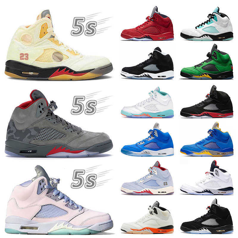 2022 Mens Womens 5 5s Basketball Shoes Top Quality Raging Bull Sail LightAqu Red Suede New Fire Red Dark Khak Easter Orgon Ducks Sneakers