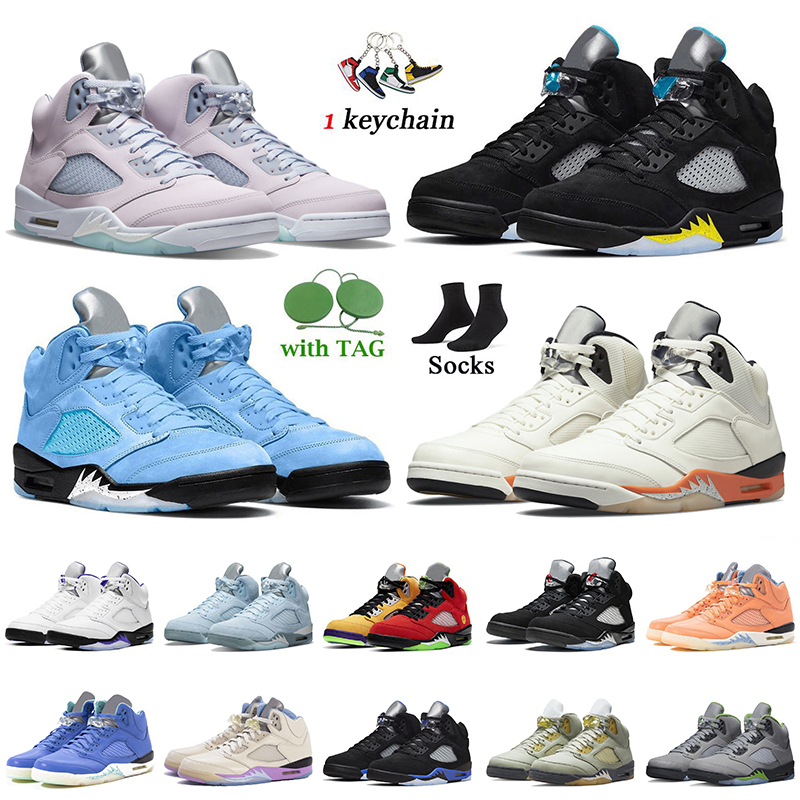 

2022 New UNC University Blue 5s Basketball Shoes With Socks Jumpman 5 Aqua Easter DJ Khaled x We The Bests Women Mens Trainers Sports Shattered Backboard OG Sneakers, D7 se oregon ducks 40-47