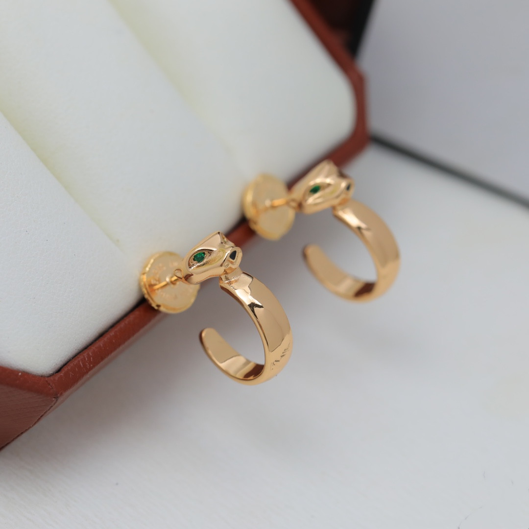 

Cheetah hoop golden Earring Diamond huggie Earrings Lady Jewelry luxury gift jewelry Dance party Superior Quality