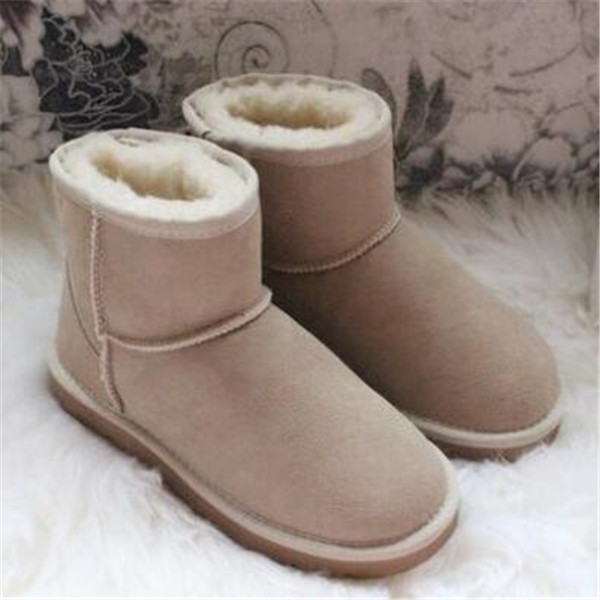 

Hot sell classical short U5854 women snow boots keep warm boot Latest fashion Sheepskin Cowskin Genuine Leather Plush boots US4-13, Red
