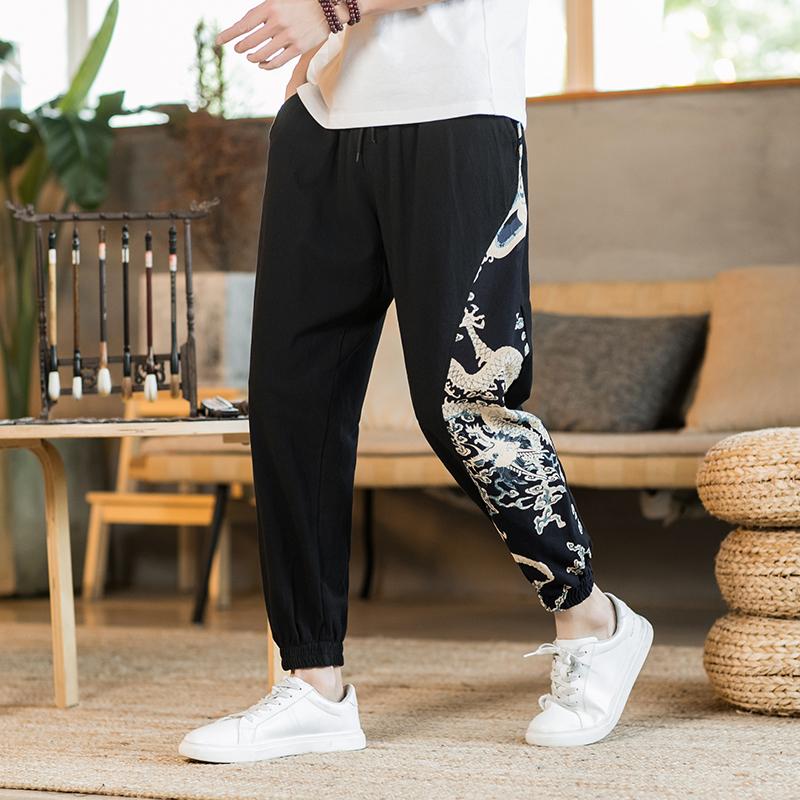 

Men's Pants Fashion Clothes Loose Casual Plus Size Harem Print Cotton Patchwork Trousers Oversized Harajuku JoggersMen's, Gray