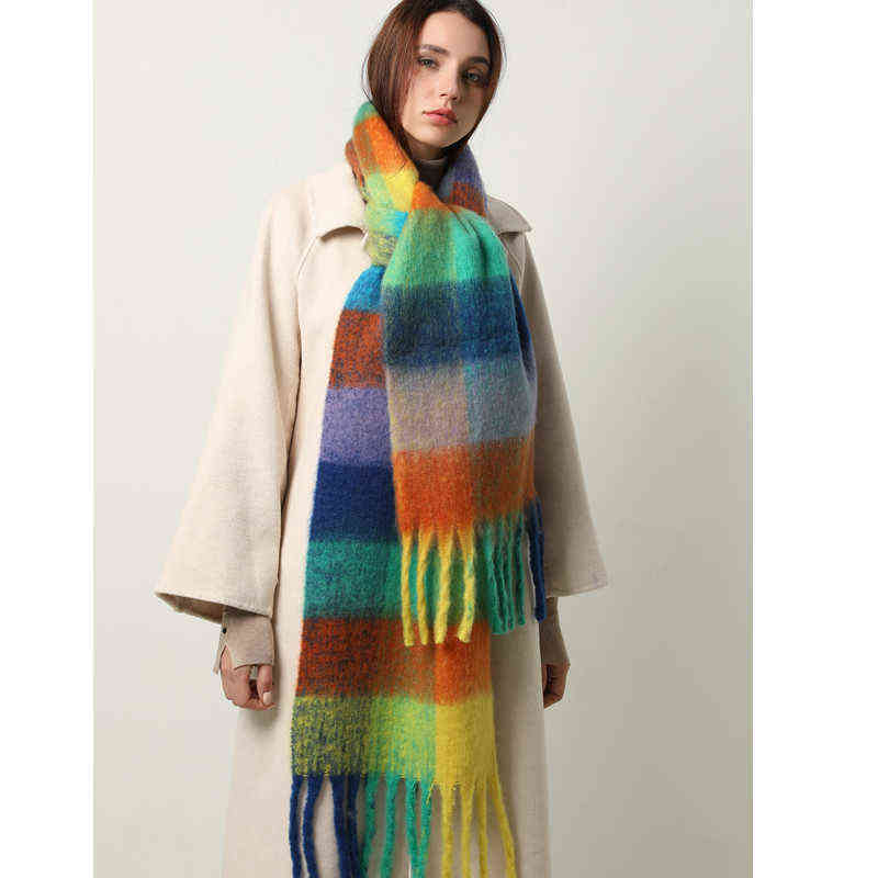 

Thick Warm Scarf Women Winter Neck Foulard Shawls Tassel Pashmina Scarves Lady Cashmere Bandana Men 2022 Design Y220812