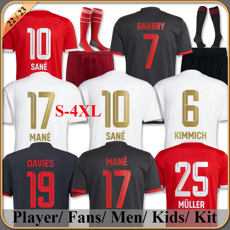 

MANE soccer jersey 22 23 MANE DE LIGT SANE HERNANDEZ BAYERN MUNICH GNABRY GORETZKA COMAN MULLER DAVIES KIMMICH football shirt Men Kids kit 2022 2023 uniforms third, 22/23 home player+patch