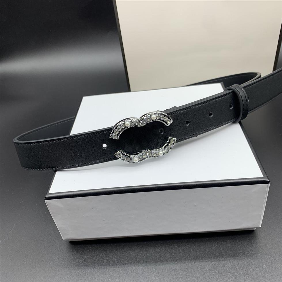 

2022 Fashion Women Belt Luxurys Designer Leather High Quality Letter Buckle Men Womens Belts Waistband With Box Gurte 2 colors 220241D, Black