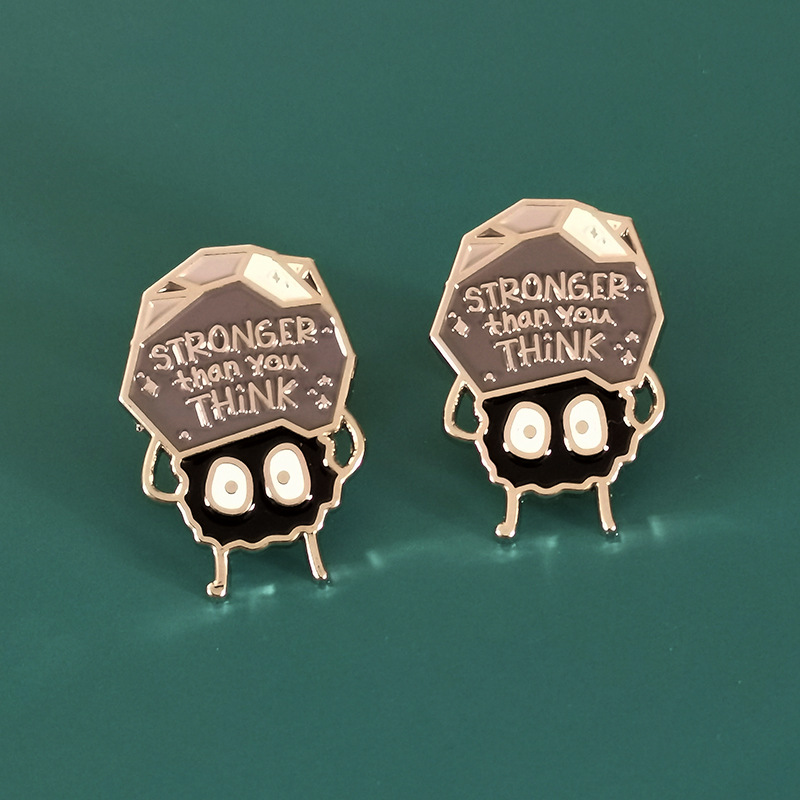 

Spirited Away Stronger Soot Sprite Brooch Pins Enamel Metal Badges Lapel Pin Brooches Jackets Jeans Fashion Jewelry Accessories, As picture