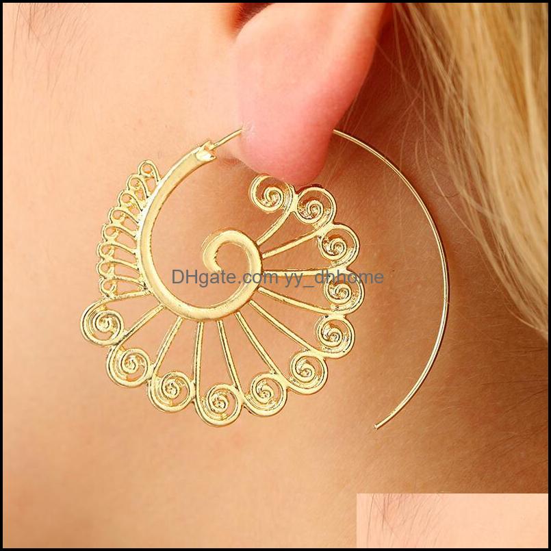Dangle Lustre Boucles D'oreilles Bijoux Nouveaux Cadeaux De Créateur Hyperbole Engrenage Tourbillon Boucle D'oreille Type Spirale Géométrique Sim