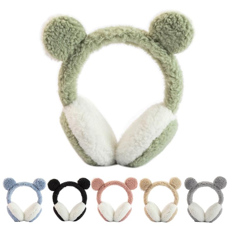 

Berets Winter Earmuffs For Women Girl Fur Ear Warmer Muffs Earcap Plush Headband Soft Fluffy EarcaBerets, Tender green