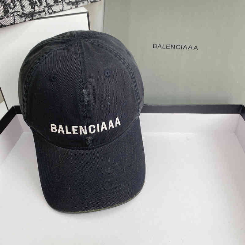 

Balencaigass Hat 2022 Original High Quality Correct Version b Paris Washed Holes to Make Old Baseball Caps, Black