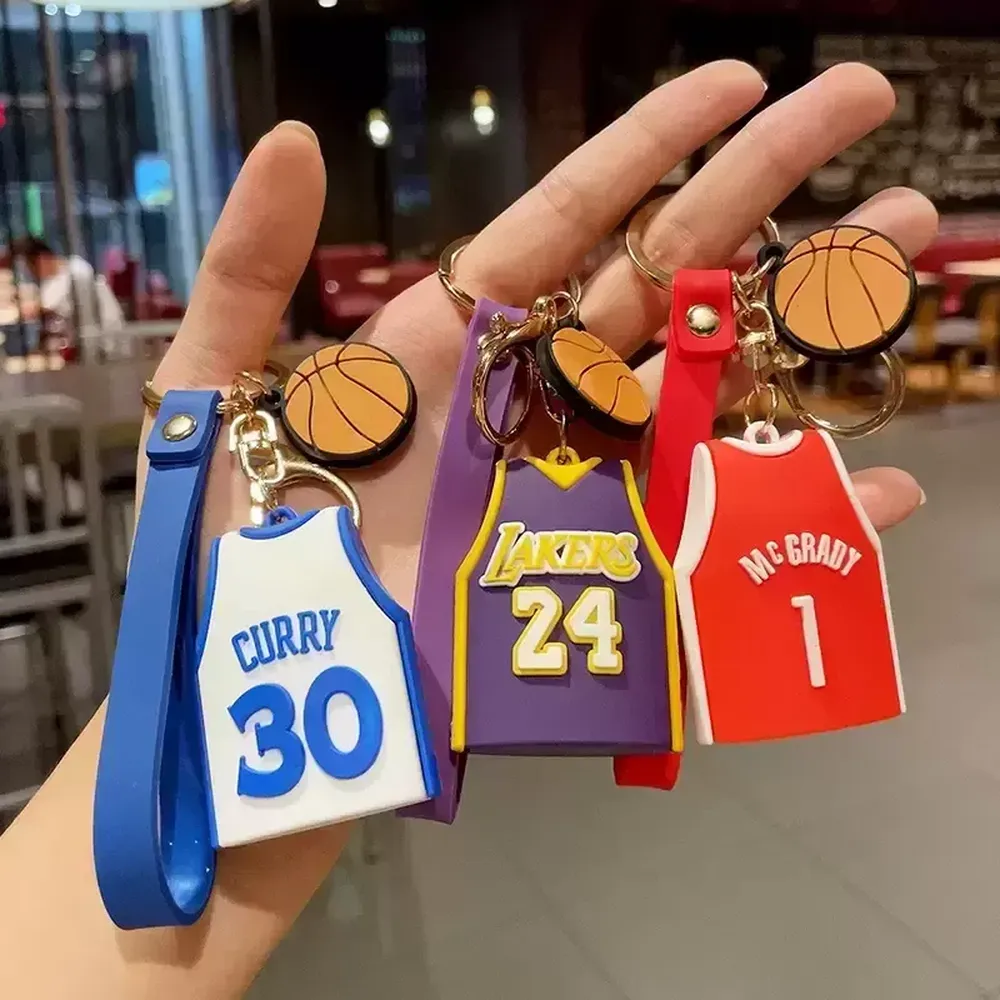 

NEW Creative Cartoon Cute basketball DOLL Keychain Pendant Dolls Couple Accessories Leather Strap Car Key Chain Bag Ornaments