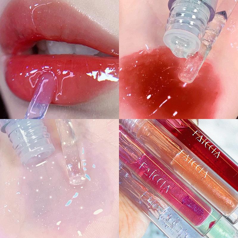 

Lip Gloss Mirror Water Glaze Transparent Glass Oil Liquid Lipstick 6 Colors Lipgloss Moisturizing Make UpLip, 03