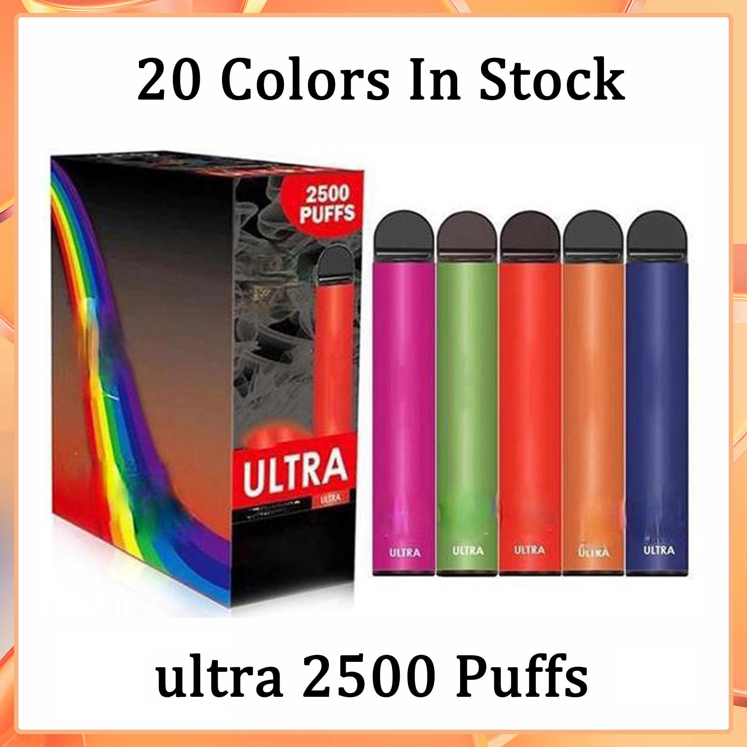 

Ultra 2500 Puffs Disposable cigarette Vape Device 850mah Battery 8ml Cartridge Starter Kit Vs Infinity Fumed Fast Ship Wholesale