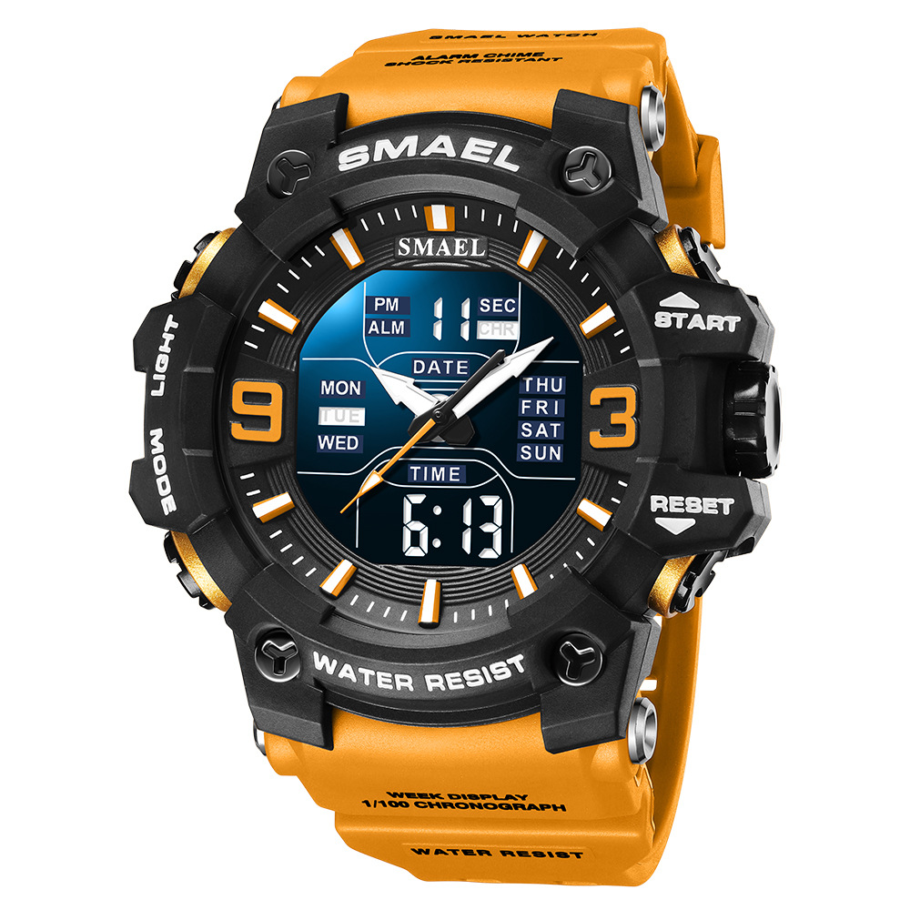 SMAEL 2022 cross-border new waterproof sport watch men's multi-functional luminous cool electronic watch gift A3