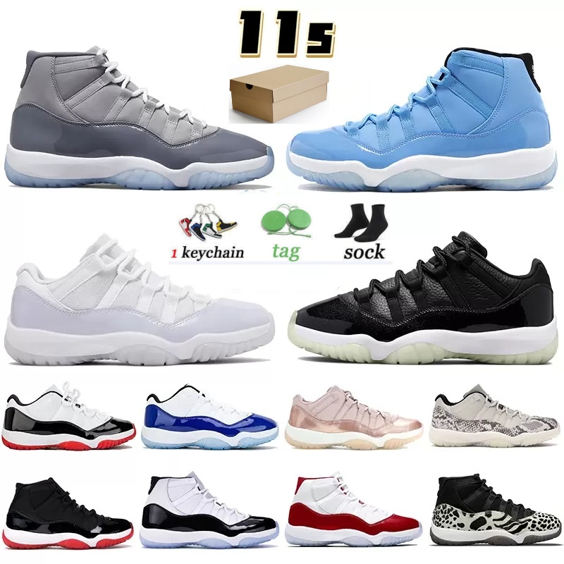 

With Box 2022 JUMPMAN 11 Basketball Shoes 11s Cherry Cool Grey Women Mens Trainers Bred Gamma Blue Pure Violet Low 72-10 25th Anniversary Concord Space Jam Sneakers, 29