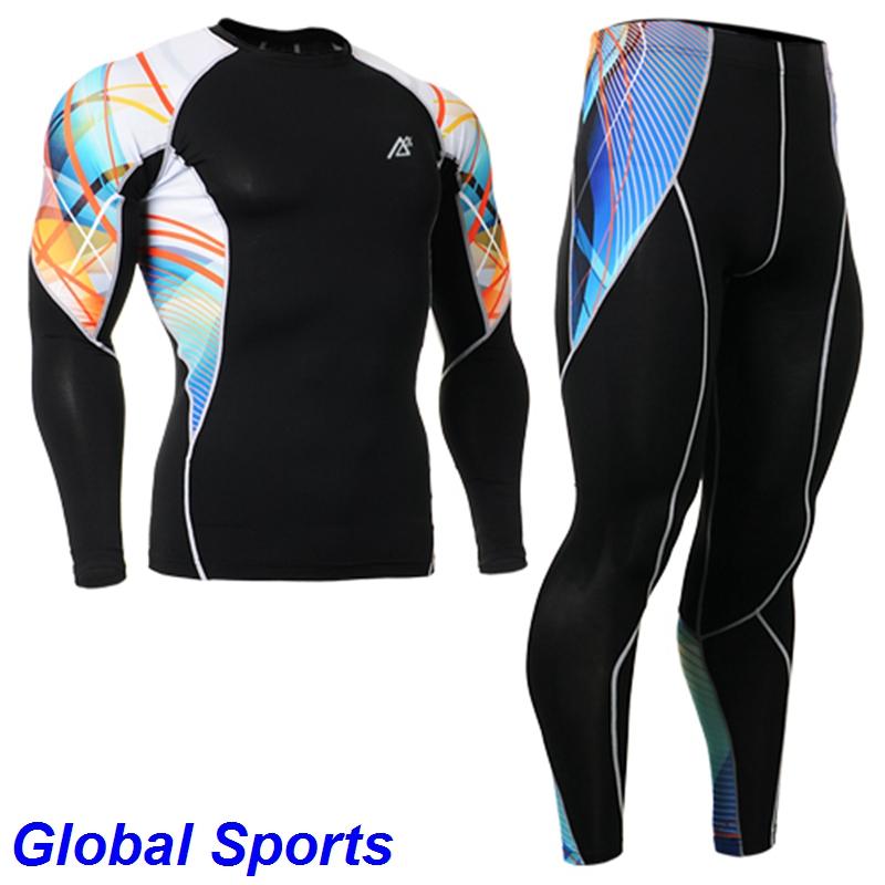 

Men' Tracksuits 2022 Running Sets Compression Long Sleeve Shirts/Pants Mountain Travel Clothing Quick-absorption Fast-drying, As picture showed