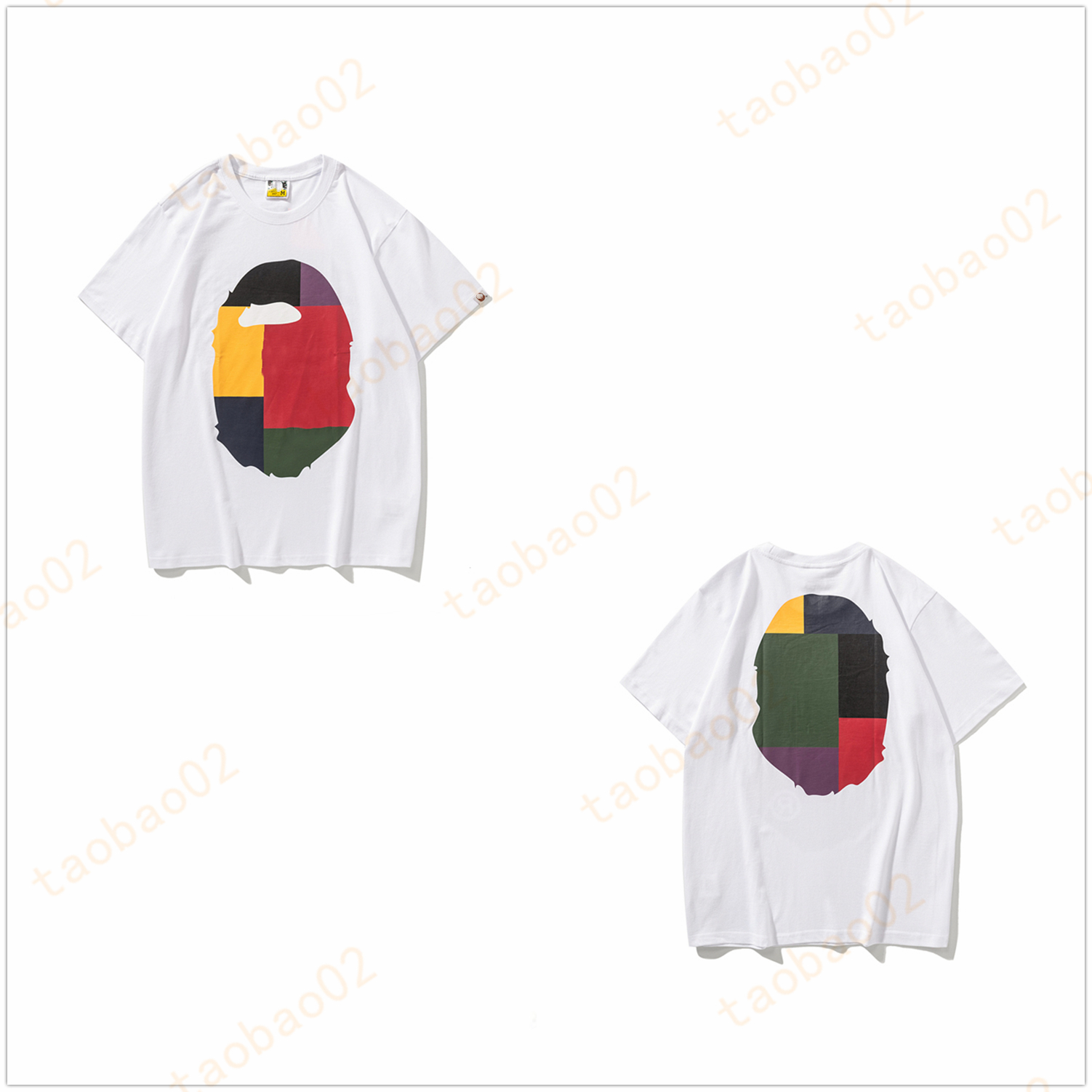 

Men's T-Shirts High Quality Apes Japanese Shark ape head tshirts luminous camo printing co-branded same style for men and women 2022 new 100% cotton T-shirt C001, 1pcs buttons