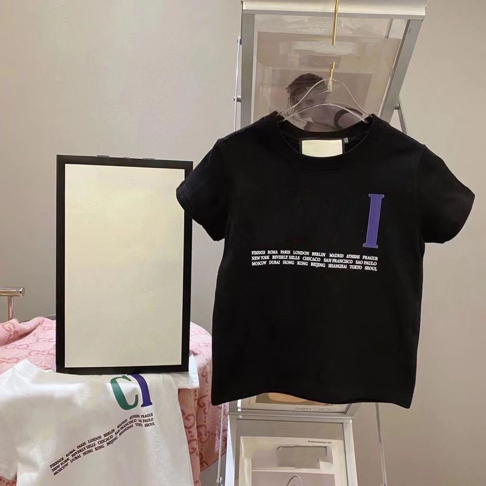 

2022ss Childrens T-shirts Summer T-shirt Short Sleeve Shirt Child Clother Baby Girls Boys With Letters Pattern Kids Clothes Tee 90-160 Black White