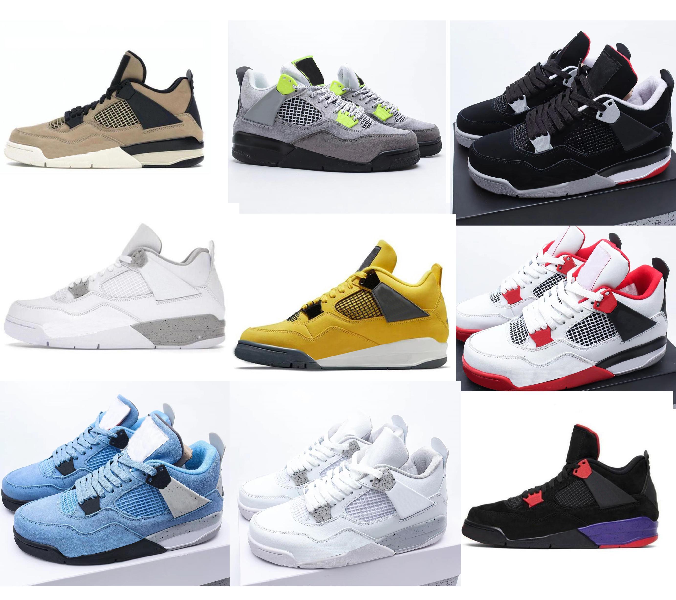 

University Blue Jumpman 4 4s mens WOMEN Basketball Shoes white guava ice oreo sail noir metallic purple black cat bred cactus jack sneakers US 12 13 14 48 47 large size A5