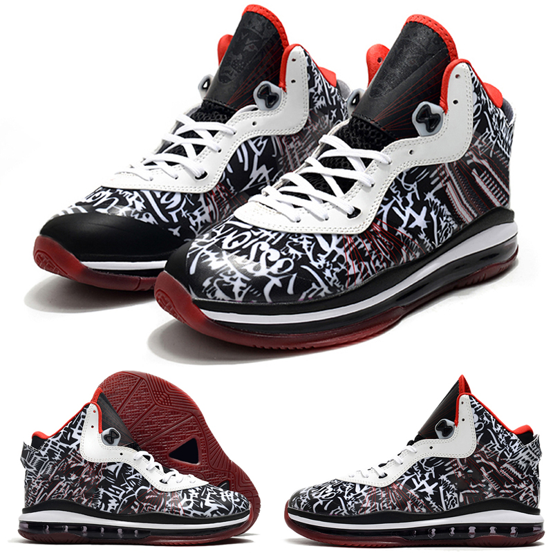

2022 Lebrons VIII 8 Graffiti Basketball Shoes High Quality 8s Men White University Red Black Rainbow South Beach BHM Sneakers Sport Shoe Trainners, As photo 6