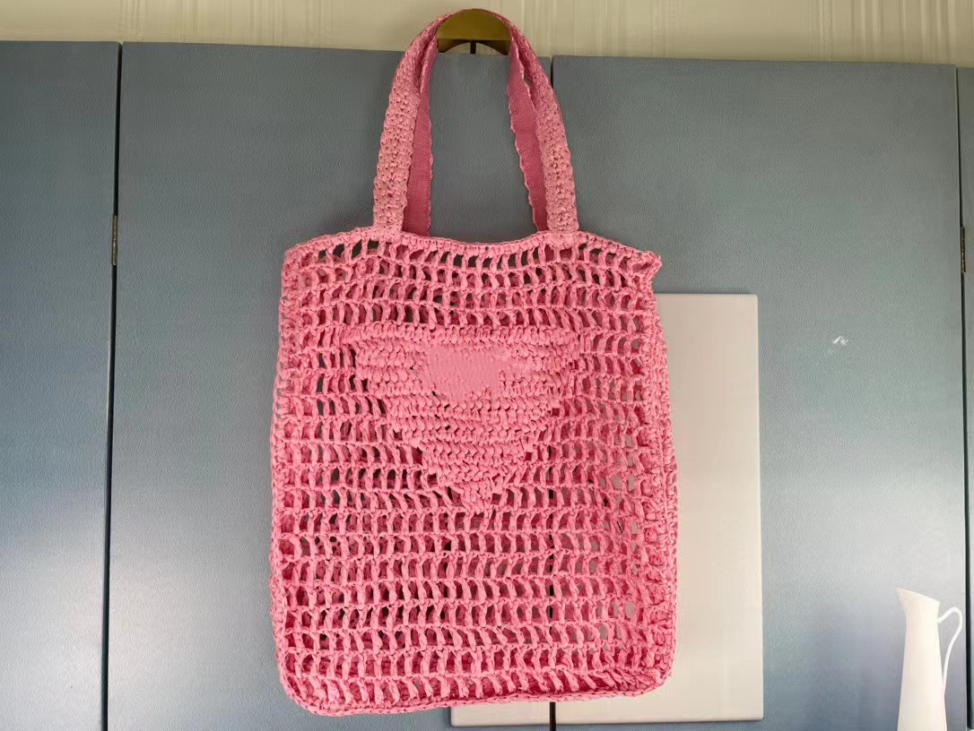 

2022 New Large Capacity Hollow Straw Woven Bag Fashion Designer Casual Single Shoulder Tote Bag Women's Handbag Holiday Shopping Bags, White
