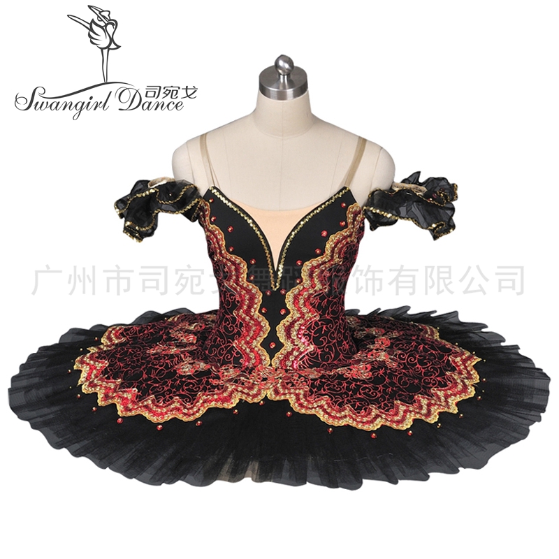 

Girls Professional Tutu Dress Women Black Swan Performance Stage Tutu for competitonsBT8941, Black green
