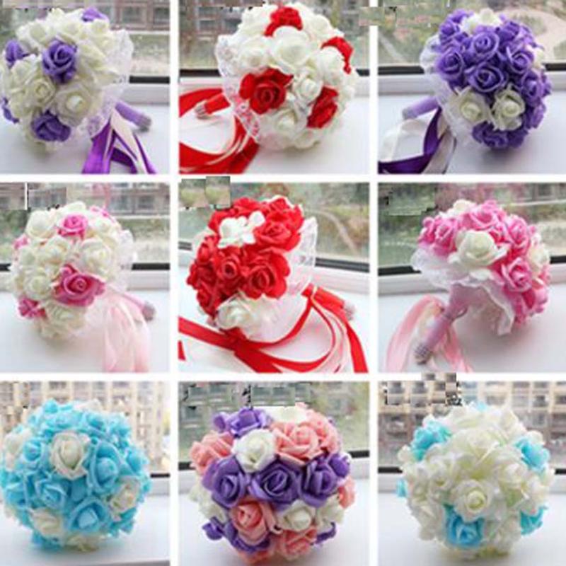 

Wedding Flowers SexeMara White Bride Holding Arrival Romantic 's Bouquet Red Pink And Purple Bouquets PurpleWedding