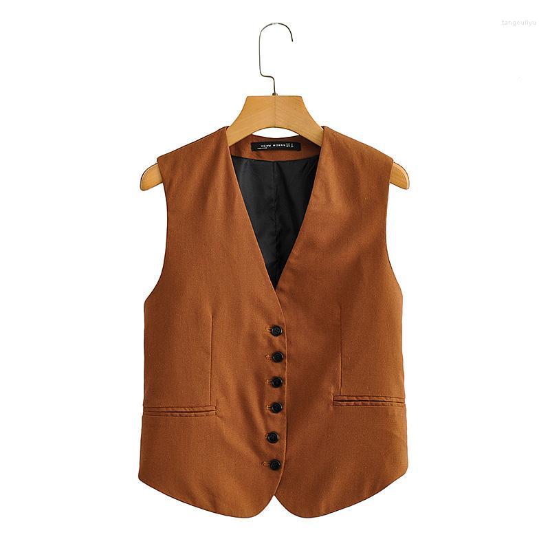 

Women' Vests UMI MAO Korean Fashion Spring And Autumn 2022 Single-breasted Slim Vest Winter Coat Women Y2K, Picture color 2