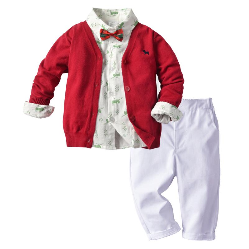 

Clothing Sets Daily Boys Spring & Autumn Arrive Knitted Sweater Coat Printed Shirt Pants Kids Clothes Suits 4 PCS Casual CostumeClothing, 21b354