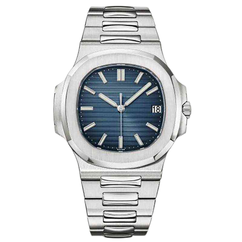 

huiya06 New Fashion watch men automatic watches silver strap blue stainless mens automatic mechanical waterproof wristwatch montre de luxe gift, Box