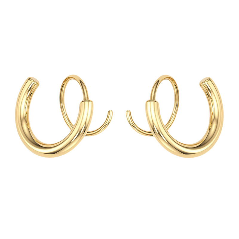 

2pcs Spiral Double Hoops Twisting Earrings Helix Stud Ear Climber 220716