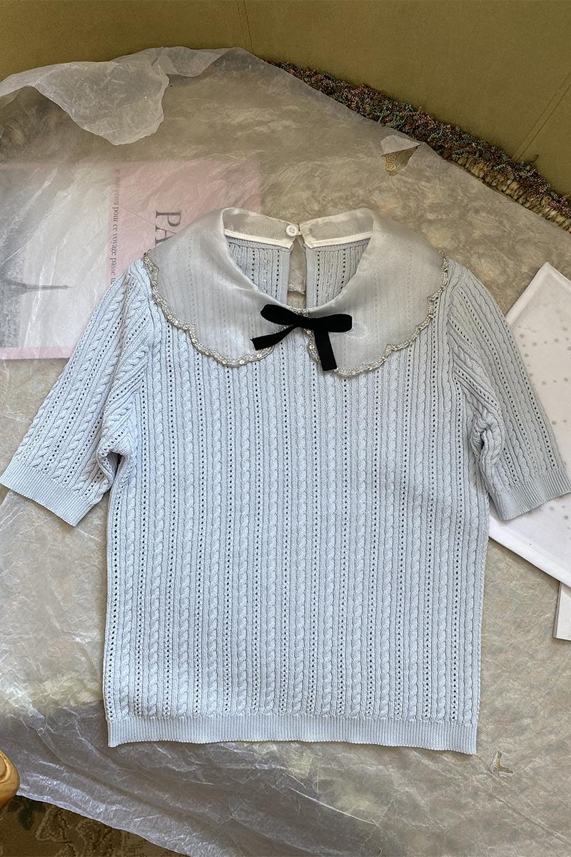 

Women' Sweaters As1530 Fashion Women' 2022 Runway Luxury European Design Party Style ClothingWomen, Sky blue