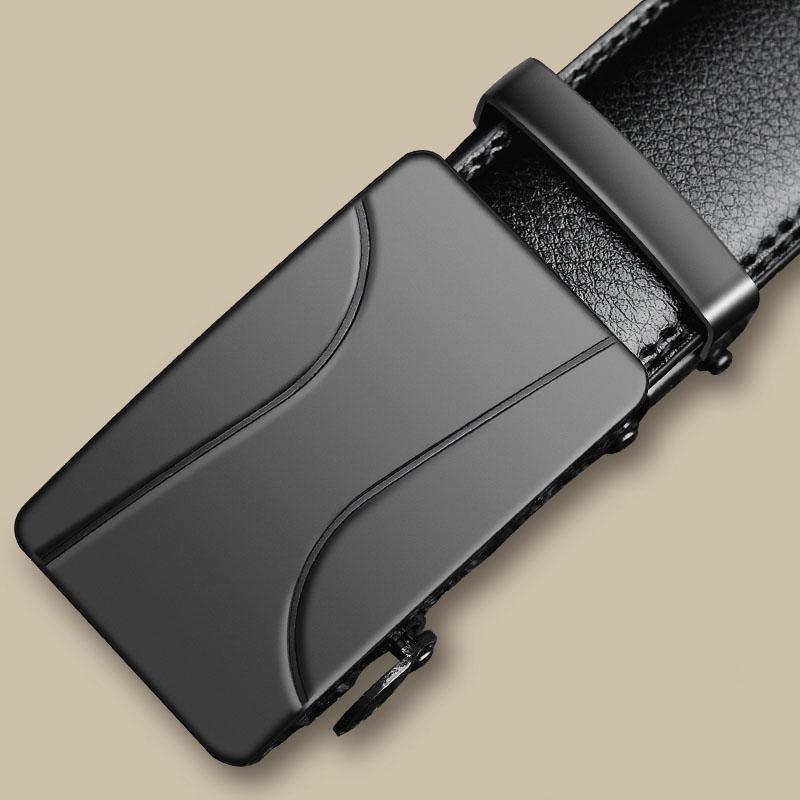 

Belts Men Belt Genuine Leather Strap Waist For Male Top Quality Black Automatic Buckle Cummerbunds Cinturon Hombre 140 150Belts