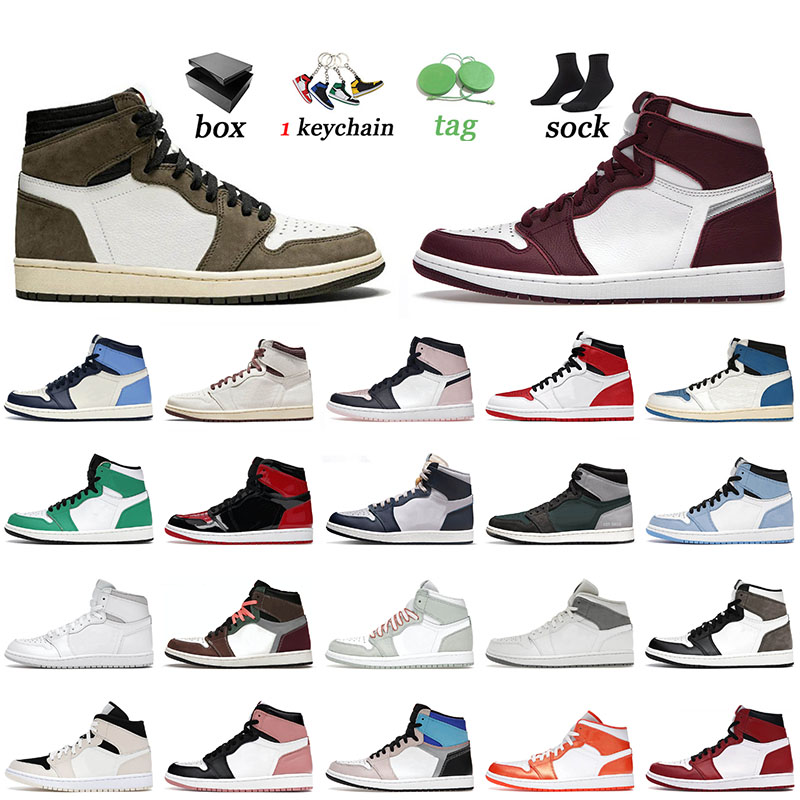 

Jumpman 1 1s Mens Basketball Shoes High Cactus Jack Bordeaux University Blue Jordam Retro Georgetown Unc Carbon Fiber Sneakers Trainers 36-46, A12 bordeaux 40-47