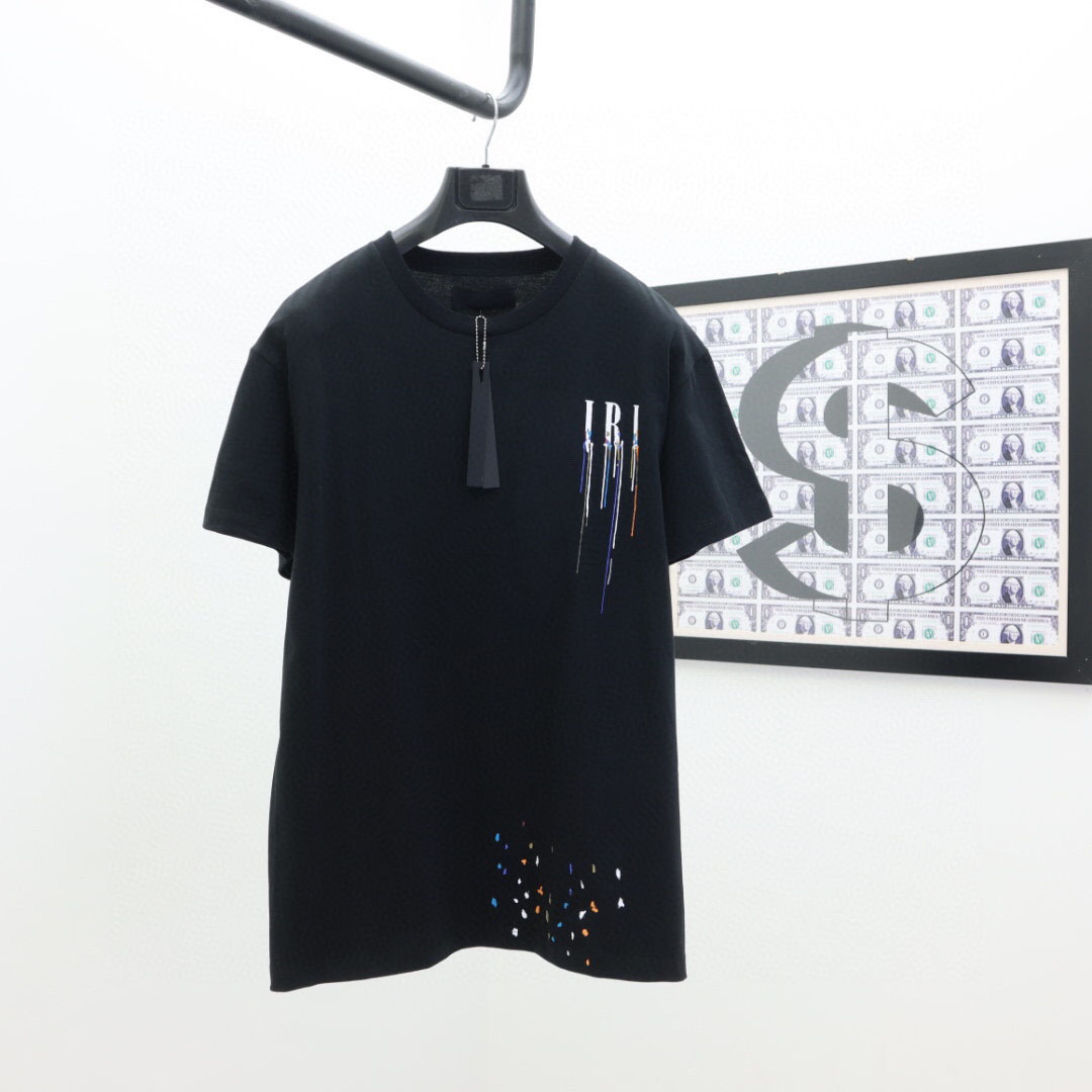 

22SS Designer Letter Printed T Shirts Tee Sweatshirt Fashion High Street Short Sleeves Summer Casual T-Shirt Breathable Men Women Crew Neck Tees Dresses for Wo 19-034, Black
