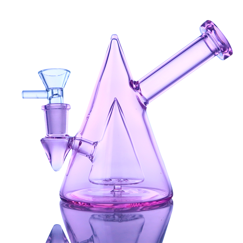 

5 Inches Pink Cone Bong Water Pipe Glass Hookahs