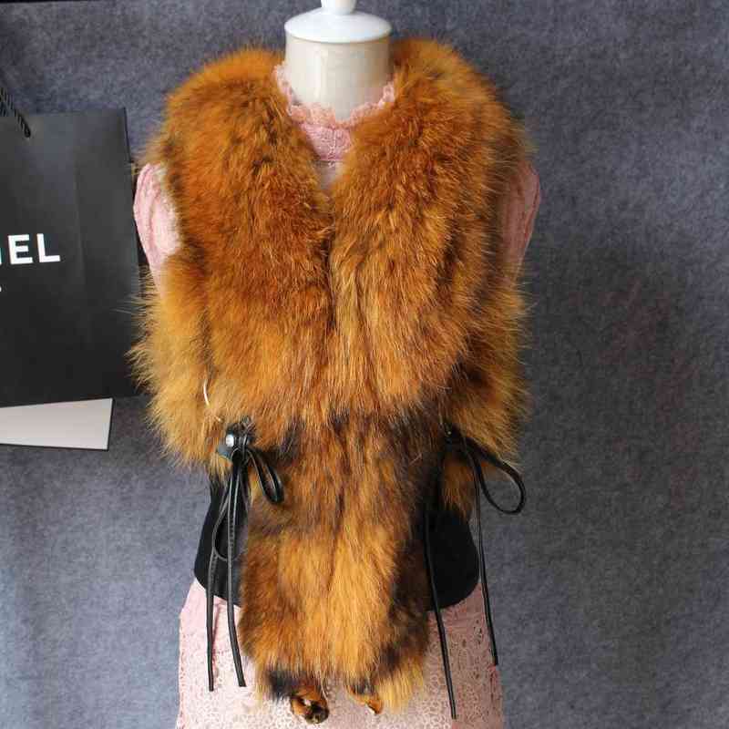 

2015 new winter raccoon fur collar Fur Vest Jacket Womens short Korean stitching season a special offer J220719, Yellow