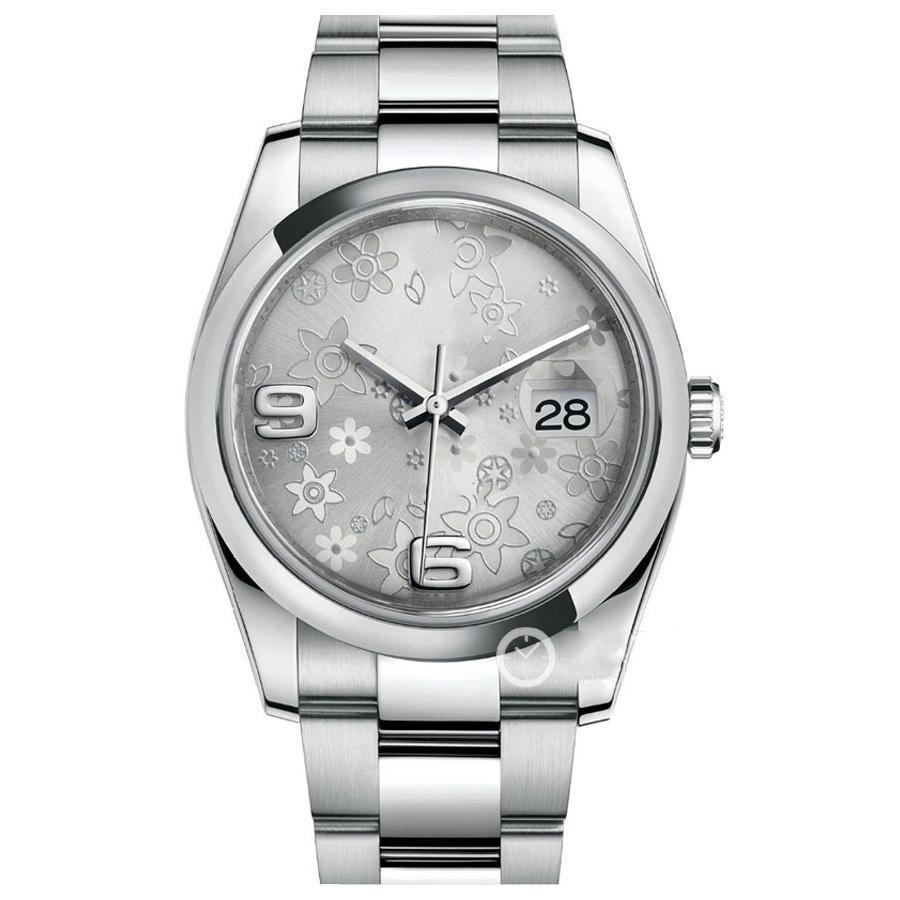 Montre asiatique de haute qualité 2813 Sport Montres automatiques pour femmes 36 mm Cadran argenté à la mode Montre-bracelet de luxe 116200 Montr