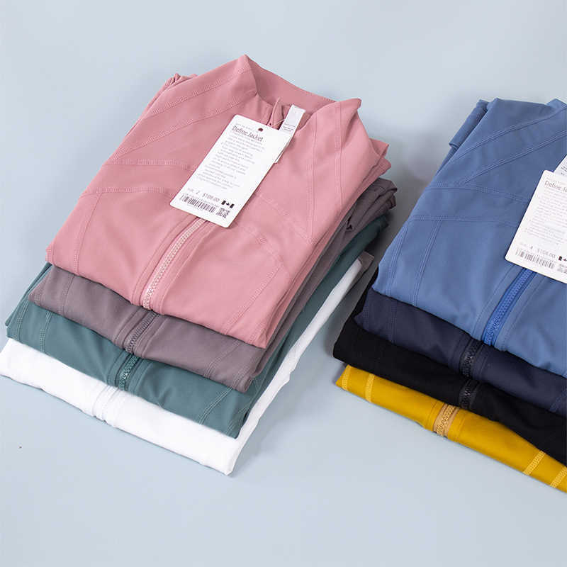 

22 Trendy Yoga Brand Lu's Women's Jackets Wear Define Breathable Sports Pure Color Tight Leisure Fitness, White