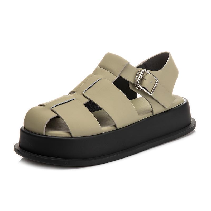 

Sandals Platform For Girls Luxury Summer Shoes Woman Flats Casual Gladiator Women 2022 Chunky Heels Designer Sandles, Beige