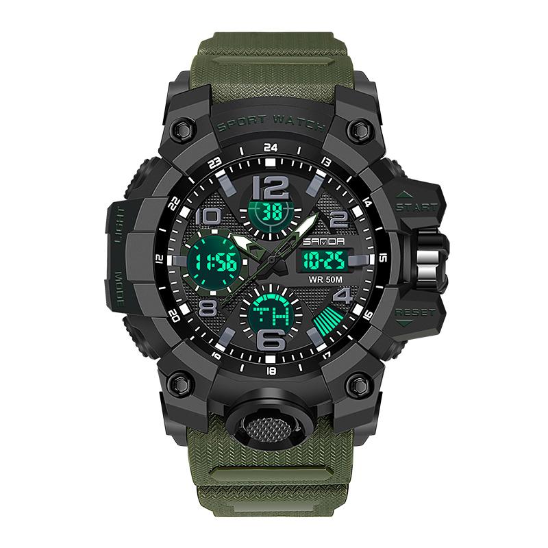 

Wristwatches Sports Men's Watches Military Waterproof Dual Display Quartz Wristwatch For Male Clock Stopwatch Relogios MasculinoWristwat, Gold