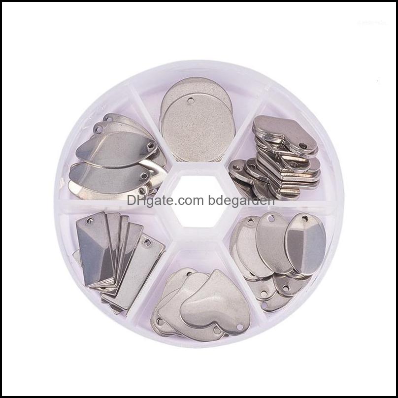 

Charms Jewelry Findings Components 60 Pcs Stainless Steel Flat Round Oval Heart Rec Blank Stam Tag Pendants Dhzvo