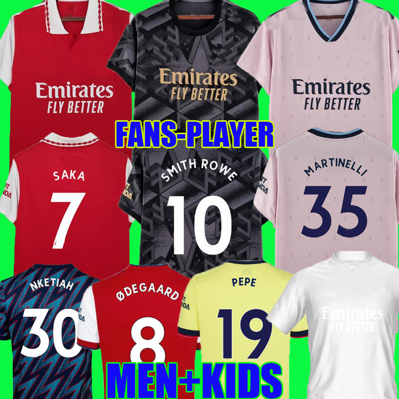 

THOMAS PEPE SAKA TIERNEY SMITH ROWE soccer jersey 22 23 SAMBI ODEGAARD NKETIAH 2022 2023 aRsEn football shirt KidS kit uniform MARTINELLI FANS Player version, Limited edition