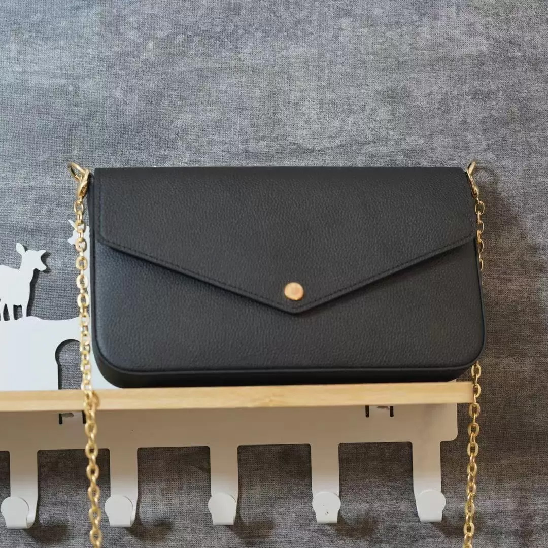 

Luxury Bags Wallets Designer Woman Purse envelope Single chain 3pcs set with Box Cross body Totes Designer Handbag Women, White letter pattern