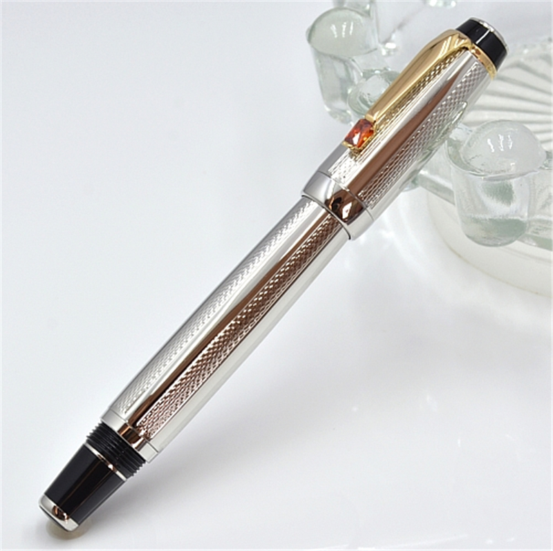 

High Quality Silver / Gold metal Roller ball pen with gem school office stationery classic Writing ball pens for business Gift