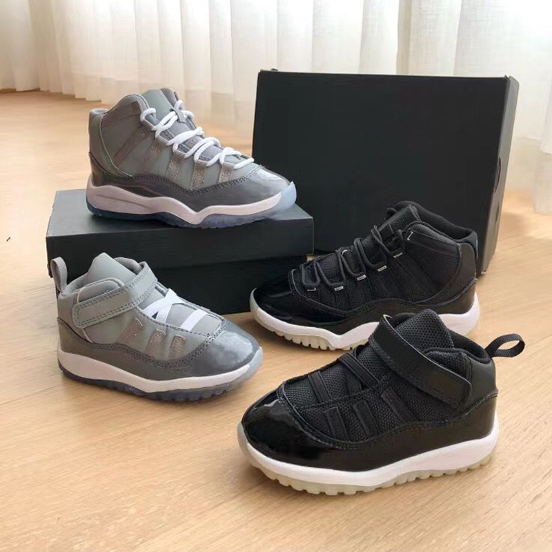 

2022 Jumpman 11 11s Cool Grey Kids Baketball Shoes Fashion Big Boys Girls Toddler Sneakers Space Jam Children Trainers Size 22-35, As photo 5