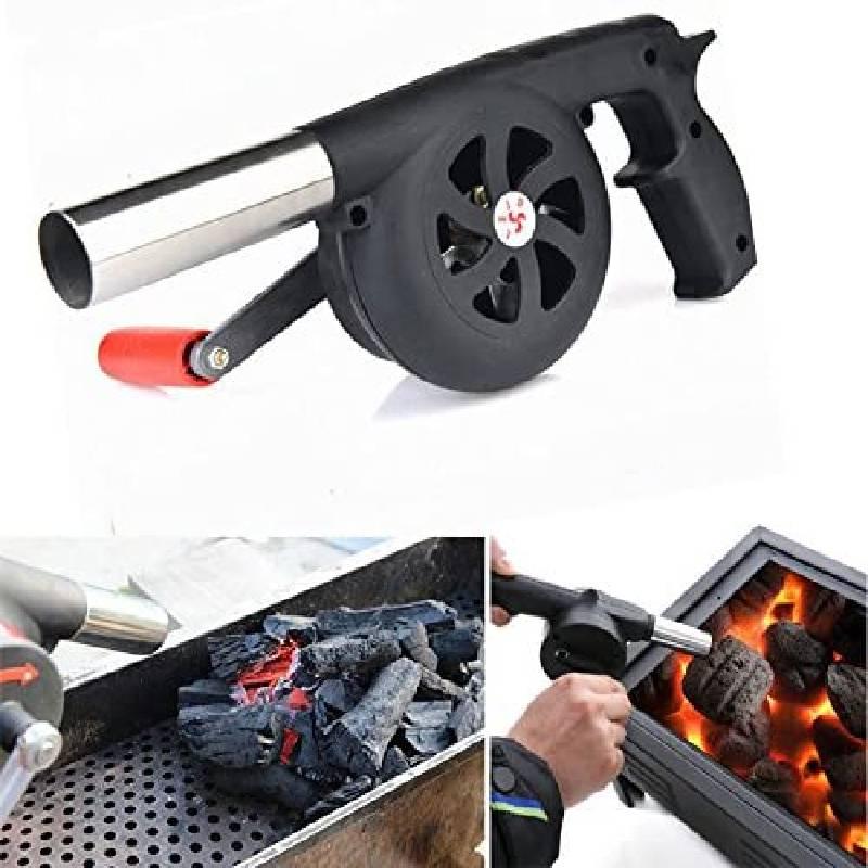 

Tools & Accessories Outdoor Cooking BBQ Fan Portable Hand Crank Air Blower Grill Picnic Camping Stove Barbecue Fire Bellows ToolsBBQ, Black