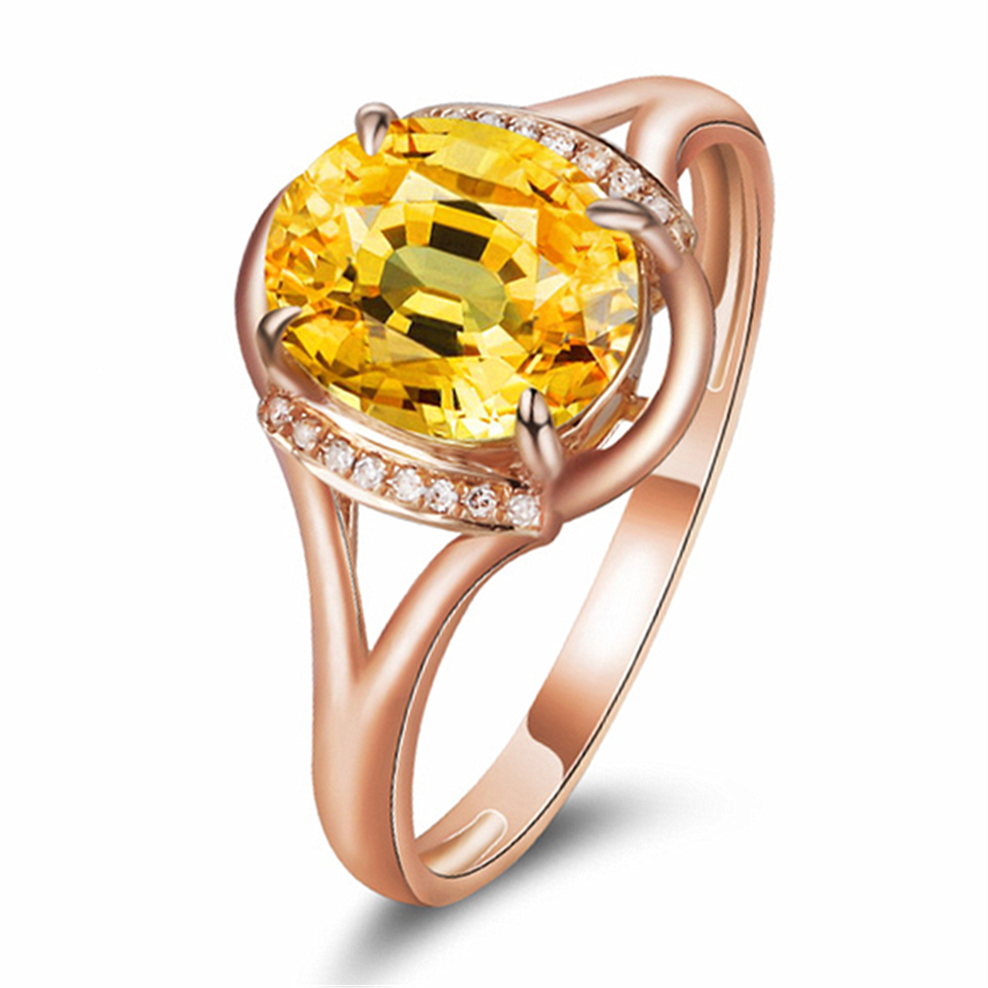 

Rose Gold New Style Women's Jewelry Rings Oval Engagement Holiday Gift Rings Party Women's Fine Rose Gold Jewelry Rings