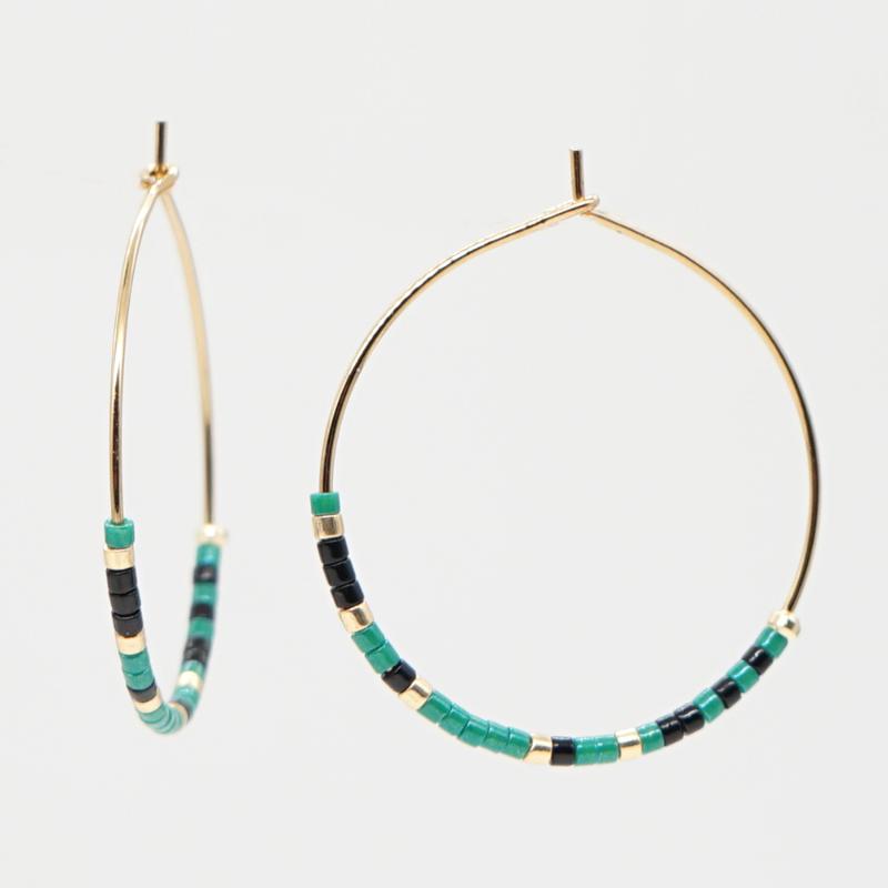 

Hoop & Huggie Go2Boho Miyuki Seed Bead Earrings For Women Statement Beaded Earring Jewelry Simple Fall Winter Ear Rings Gift HerHoop