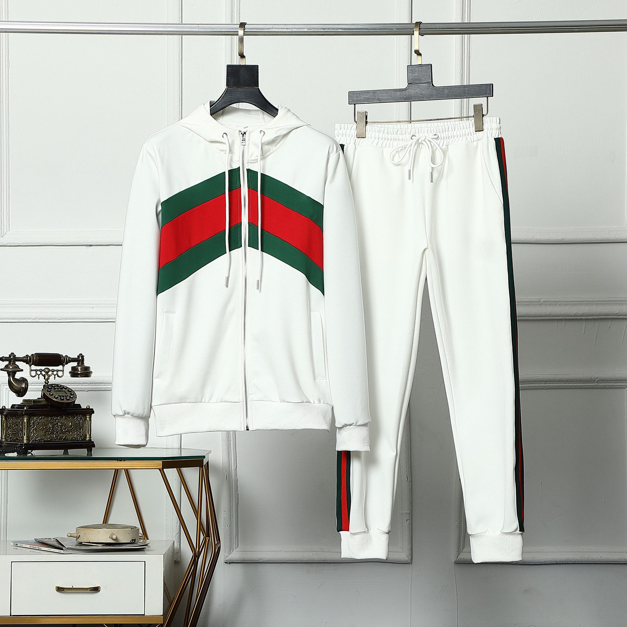 Men Tracksuit Set Sportswear Sweatshirts Sweat Suits Joggers Mens Casual Sports Track Suits-image-794522464